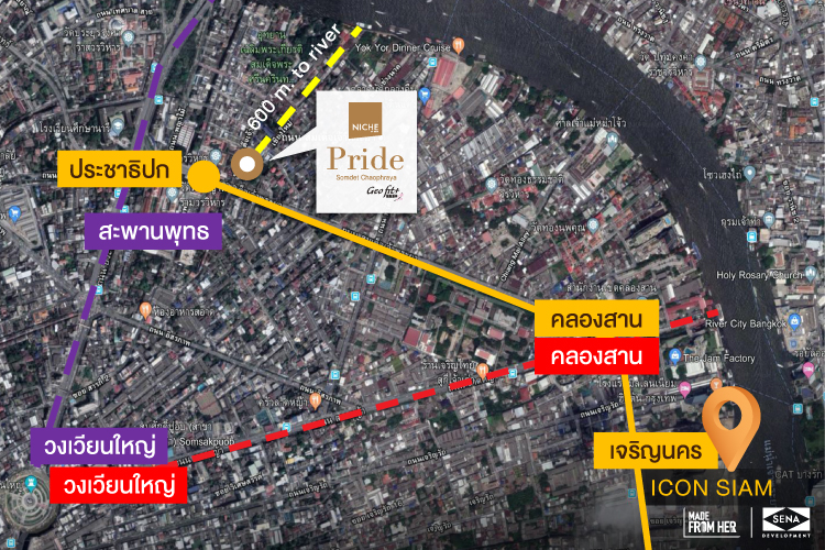 Niche Pride Somdet Chaophraya map